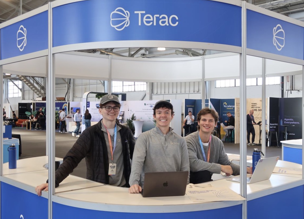 The Terac team at their booth during Research Week