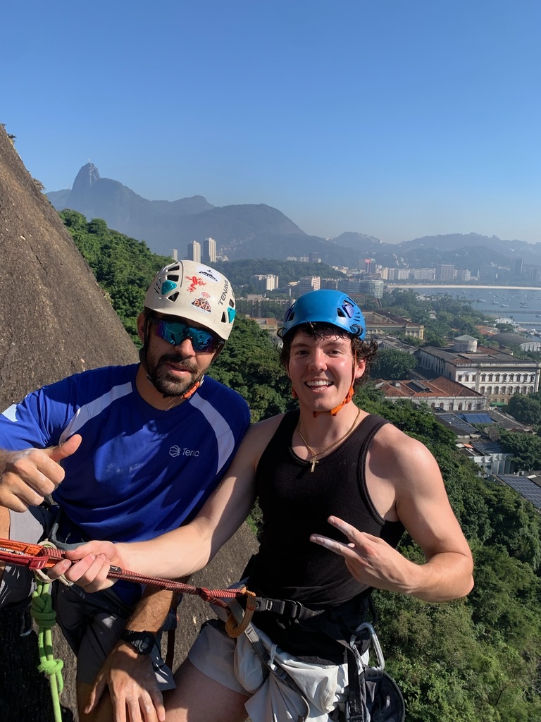 Rock climbing above Rio de Janeiro
