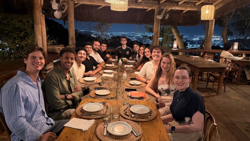 Team dinner overlooking Rio at night